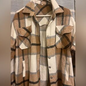 Brown plaid shacket